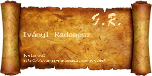 Iványi Radamesz névjegykártya